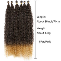 Cheveux au crochet style ethnique euro-américain, tresses effet décoiffé, ondulations 'water wave', petites boucles, en fibre synthétique, double tissage machine