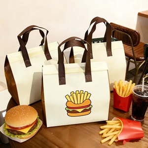 Sac isotherme imperméable en gros avec aluminium pour boulangerie ou restaurant, sacs d'isolation non tissés, personnalisation disponible - Product Image 1