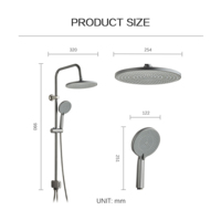 Colonne de douche murale multifonction moderne gris anthracite avec barre coulissante et pommeau de douche pluie pour salle de bain - Offre Spéciale