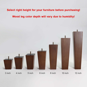 Pieds de meubles modernes en bois massif de 3 pouces, marron, de remplacement pour canapé, <span class=keywords><strong>fauteuil</strong></span>, table basse, commode - Solides et faciles à installer - Product Image 3