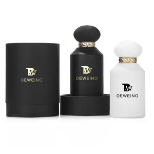 Wholesale Custom Matte Black And White 100ml Perfume Bottles Empty Perfume Bottle Luxury Unique Perfume Bottle Caps