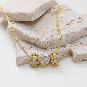 Gioielli alla Moda per Bambini con Collana con Ciondolo a Forma di Cuore, Zirconi Incastonati, Stile Elegante, Gioielli da Regalo - Product Image 1