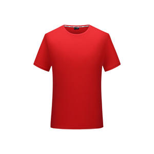 Men's <b>Red</b> Knitted 100% Cotton T-<b>Shirt</b> Short Sleeve O-Neck Slim Fit Casual Solid Color Quick Dry - Product Image 4