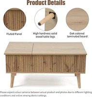 Table basse relevable moderne DISHI avec rangement dissimulé, bureau à hauteur réglable, table en bois pour salon, bureau à domicile, appartement