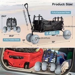 Xe đẩy bãi biển hạng nặng 400 pound với bánh xe bơm hơi lớn, hỗ trợ OEM tùy chỉnh - Product Image 6