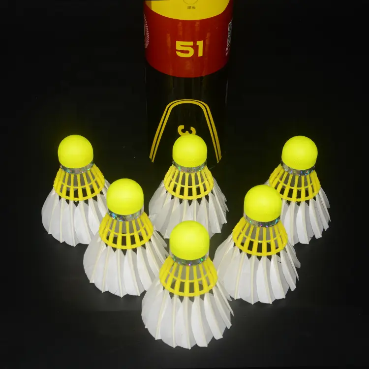 Volant de Badminton Dmantis D51 plume d'oie plus Durable et Stable jaune