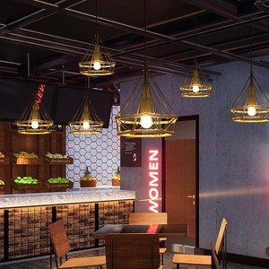 โคมไฟเชือกป่านติดเพดานสไตล์อุตสาหกรรมสำหรับร้านอาหารหรือร้านเสื้อผ้า - Product Image 4