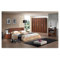 Vente en gros de prix de gros Maison moderne et élégant Lit double moderne en MDF Armoire de chevet Ensembles de meubles de chambre à coucher