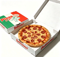 Günstige Hochwertige E-Flute Karton Pizza-Schachtel Matt Laminiert Individuelles Logo Verschiedene Größen (6-16 Zoll) für Nudeln