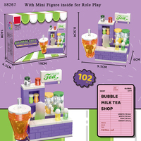 Puzzle de ville créatif assembler des jouets cadeaux vue sur la rue modèle de conte de fées ville enfants construire des briques magasin mini ensemble de blocs de construction