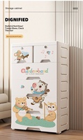 Armoire de rangement en plastique pour enfants, design de dessin animé, matériau épaissi, 3 à 7 niveaux, organisateur de vêtements pour le salon