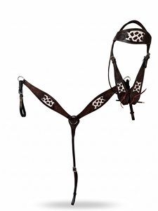 Conjunto de Arreos de Cuero Premium de Alta Calidad con Incrustaciones de Pelo de Vaca para Caballo, que Ofrece Comodidad Óptima y Durabilidad. - Product Image 1
