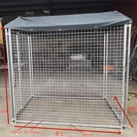 Cage modulaire robuste 6x10 en fil métallique soudé à l'extérieur, très large, cage pour animaux de compagnie, chenils et courses pour chiens