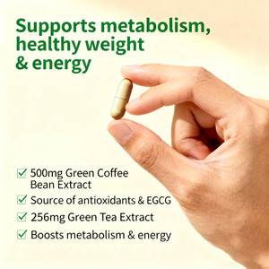 Pilules de café vert <span class=keywords><strong>Chrome</strong></span> OEM de haute qualité pour adultes, stimulant métabolique, complément <span class=keywords><strong>alimentaire</strong></span> à base de plantes pour la perte de poids, antioxydant, santé digestive - Product Image 5
