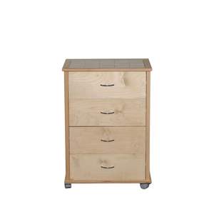 Chariot à tiroirs MASLEGNO Modèle MAS375 en bois de hêtre massif haute performance, design moderne, roues en plastique, poignées en fer, robuste pour toutes les applications - Product Image 2