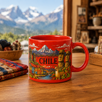 Souvenirs du Chili : Tasse à café en céramique avec motif de ville coloré et paysage emblématique – Tasses en céramique personnalisées OEM ODM en gros