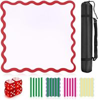 Tapis de table de mahjong en EVA festonné de 32,4 pouces, antidérapant, vert, avec 4 dés, cartes de jeu, sac de rangement, portable, facile à transporter