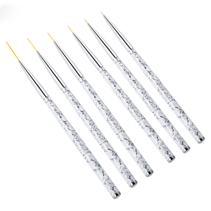 Kit de 3 pinceaux liner pour gel à ongles, design marbre, avec pinceau ombré en poils de zibeline et pinceau en nylon, outil de manucure pour salon, sac PVC, 21g - Product Image 1