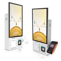 Kiosque de commande McDonald's en libre-service avec impression thermique, écran tactile IPS de 21,5 pouces, surface brillante, boîtier métallique, machine de commande de nourriture