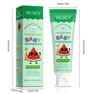 YECUCE 60g No Artificial Additives <strong>Non</strong> Toxic Swallow Safe Watermelon <strong>Flavor</strong> Fluoride Free Children <strong>Toothpaste</strong> - Product Image 6