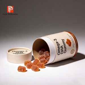 <span class=keywords><strong>Tube</strong></span> en papier alimentaire personnalisé pour l'emballage de bonbons gélifiés, boîte cylindrique hermétique biodégradable pour le thé, les grains de café - Product Image 1