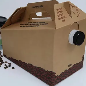 Ücretsiz tasarım 96oz kahve kutusu ons kahve içecek çıkar konteyner kolu siyah kağıt kahve kutusu