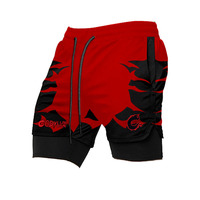 Shorts de sport 2 en 1 pour hommes, imprimé avocat 3D, séchage rapide, double couche, avec poches