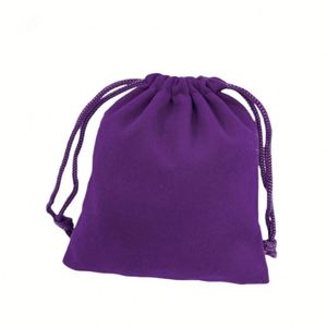 Pochettes en velours personnalisables avec cordon de serrage, sacs cadeaux en tissu floqué anti-poussière pour bijoux, colliers, bracelets et bagues - Product Image 4