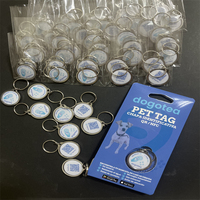 Étiquette d'identification pour animaux de compagnie intelligente NFC mini, durable, en époxy, étanche, avec code QR imprimé, 13,56 MHz, emballage porte-clés, logo personnalisé