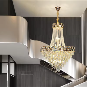Offre Spéciale Villa salon duplex bâtiment LOFT lampe escalier grand long luxe k9 lustre en cristal - Product Image 3