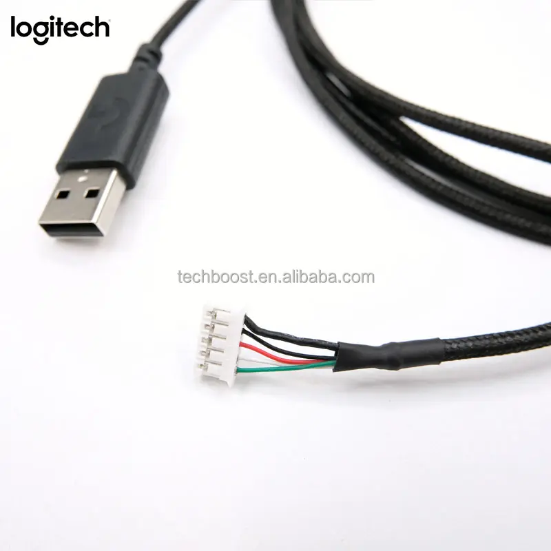 Logitech G502 HERO/RGB/SE kabel Mouse, aksesori perbaikan Mouse kabel USB hitam kepang nilon