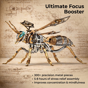 Kit Modello Ape in Metallo - Puzzle Meccanico 3D in Acciaio Inossidabile <span class=keywords><strong>per</strong></span> Adulti - Arte da Scrivania e <span class=keywords><strong>Regalo</strong></span> Antistress - Product Image 3