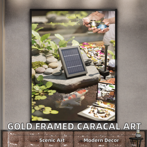 Cuadro de Lona con Impresión de <span class=keywords><strong>Caracal</strong></span>, Animal Salvaje, Enmarcado en Dorado, Estilo Art Deco, Metal para Colgar, Decoración del Hogar - Product Image 3