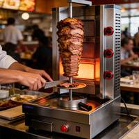 Barbecue à gaz avec rôtissoire pour kebab/shawarma turc.