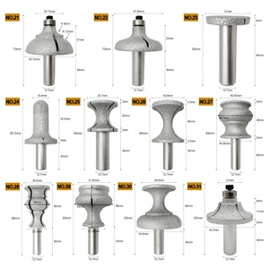 Chân không brazed kim cương Router bit với 1/2 "Shank cho đá Router Cutter cho đá granit & đá cẩm thạch (No.1-31) - Product Image 6