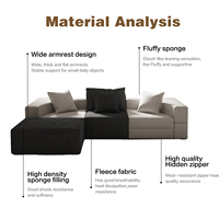 Großhandel Modernes Verstellbares Ecksofa 3-Sitzer Set mit Mikrofaser-Stoff Anpassbare Farben & Designs für Wohnzimmer