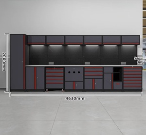 Armoire à outils en acier robuste personnalisable OEM, 15 tiroirs, roulettes, style européen moderne, serrure à clé, capacité de charge de 1000 kg, garage - Product Image 1
