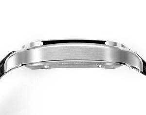 Montre mécanique automatique élégante et tendance avec bracelet en cuir de crocodile noir mat et boîtier en acier inoxydable - Product Image 6