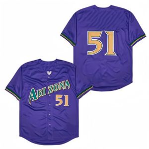 Maillot de baseball brodé personnalisé, université, sports, USA, Arizona, polyester, Wild West, violet, homme, femme, enfant, chemise à boutons - Product Image 1