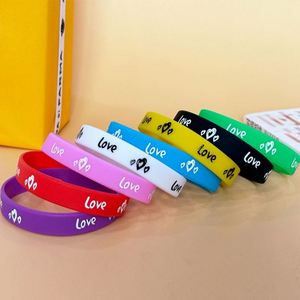 Custom Printed Silicone <b>Love</b> Logo Colored <b>Bracelet</b> for Couples Valentine's Day Promotions Other Events Wristband - Product Image 3