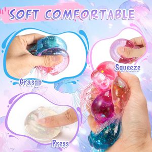 Pelota Sensorial Antiestrés de Gel con Purpurina y Logotipo Personalizado, con Forma de Bloque de Hielo, Medusa, Cubo de Hielo y Copo de Nieve, Suave para Ejercicio y Alivio del Estrés - Product Image 4
