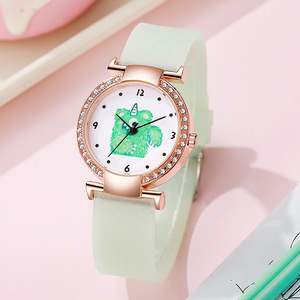 นาฬิกานักเรียนมัธยมต้นและมัธยมปลายรุ่นใหม่ลิตเติ้ลมอนสเตอร์น่ารักสไตล์สาวหวาน นาฬิกาฝังเพชรเรืองแสงในที่มืด - Product Image 2