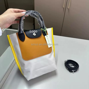 Bolso trenzado de nailon duradero, bolso hecho a mano, bolso de mano de gran capacidad para mujer, diseño de Color de contraste a la moda, elegante y práctico - Product Image 4