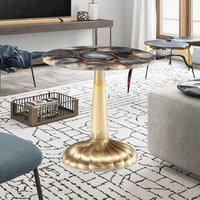 Premium runder Couch tisch mit luxuriöser Metall basis und Marmorplatte Großhandel