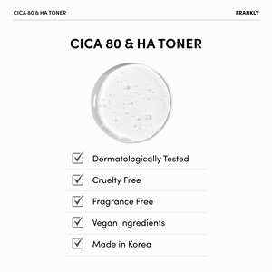 โทนเนอร์หน้า FRANKLY CICA 80 & Ha Soothing ยอดขายอันดับหนึ่ง ผลิตในเกาหลี ด้วยสารสกัดจากใบบัวบก ช่วยลดรอยแดง 260 มล. - Product Image 3