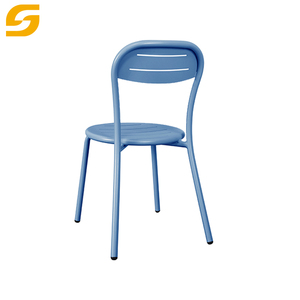 Hiện Đại Đồ Nội Thất Ngoài Trời Nhôm Thanh Tròn Bàn Ăn Và Có Thể Chồng Lại Bên Ghế Sân Vườn Quán Cà Phê Nhà Hàng Ăn Ghế - Product Image 4