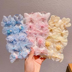 Juego de lazos para el cabello con flores de tul coloridas, coleteros de alta elasticidad, cuerdas para el cabello duraderas para niñas pequeñas, accesorios para el cabello de bebé - Product Image 4