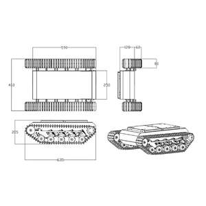 High Quality All-Terrain Off-Road Robot Chassis Car TR503 Rubber Tracks Commercial Robots - Product Image 1