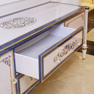 Consola de <span class=keywords><strong>Entrada</strong></span> Blanca de Estilo Tradicional, <span class=keywords><strong>Mueble</strong></span> Decorativo de Madera Maciza Tallada, Fabricante de Muebles Personalizados - Product Image 3