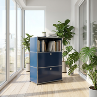 Armoire de salon en acier inoxydable avec structure KD, porte rabattable et tiroirs de rangement pour appartements, hôtels et villas